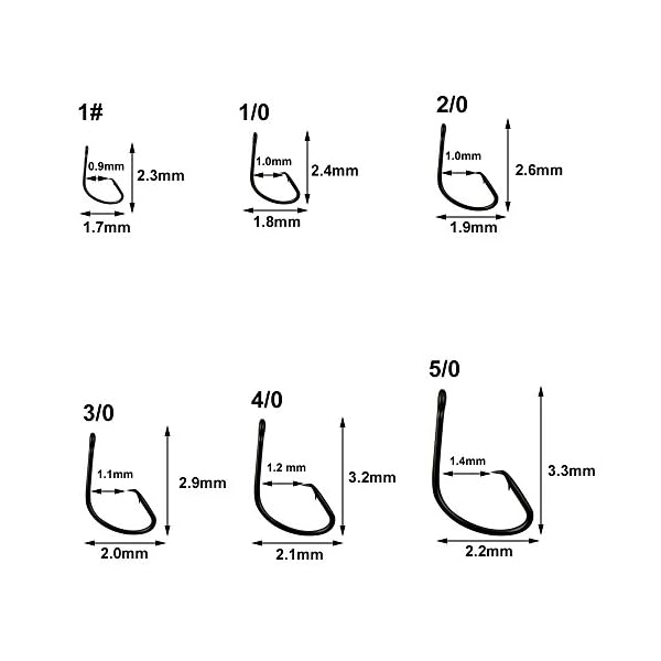 Shaddock-Fishing–160pcsbox-7381-Offset-Sport-Circle-Hooks-Black-High-Carbon-Steel-Octopus-Fishing-Hooks-Size1-50