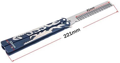 Foitech New blue Scorpion Comb Metal Trainer Folding PocketComb Practice Trainer Training Tool