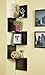 Kings Brand Espresso Finish Corner Zig Zag Hanging Wall Shelf