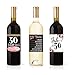 Hadley Designs - 50th Birthday Wine Bottle Labels or Stickers Present, Cheers to 50 Years, Funny Fifty Pink Black Gold Party Decorations Supplies For Friend, Wife, Girl, Mom - 6 Set