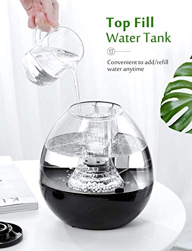 Homasy Cool Mist Humidifier, Top-Fill Humidifier for Bedroom, Quiet Ultrasonic Humidifier with Unique Stones Filter, Touch-Control with 3 Mist Modes, 12-24h Working Time, Auto Shut-Off