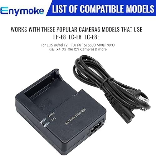 LC-E8 Battery Quick Charger for Canon: Compatible with LC-E8 LP-E8