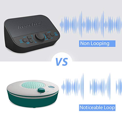 Reacher White Noise Sound Machine- 28 Non-looping Soothing Sounds, High Quality Speaker, Headphone Jack, Memory Function, 4 Timer, Sleeping Therapy for Baby/Kids/Adults/Home/Office Privacy, Black