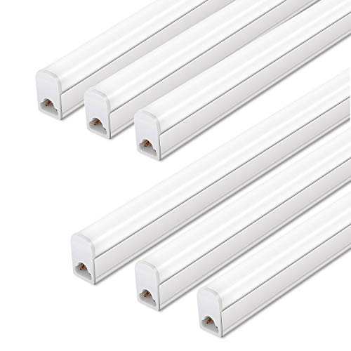 (Pack of 6) LELEJU Under Cabinet Lighting, 2ft, 1100lm, 6000K, 10W, Led Shop Light and T5 Led Light Fixture, Corded Electric with Built-in ON/Off Switch