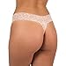 Sexy Basics Women's 6 Pack Tonia Stretch Lace Thong Pantys (XL/8, 6 Pack- Rose/Red/Teal/ Purple /Blue/ Black)