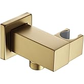AYIVG Bathroom All Brass Wall Mount Adjustable Handheld Shower Head Bracket Holder, Brushed Gold Finish