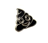 Pile of Poo Lapel Pin - Poop Funny Emoji Enamel Brooch - Jacket Hat Pin (Gold)