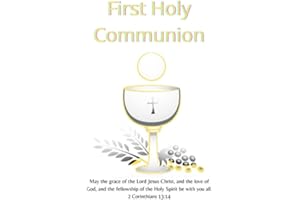 First Holy Communion: DELUXE HARDCOVER - Remembrance book gift for girls, daughters, nieces, granddaughtersKeepsake journal, 