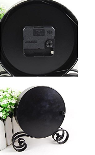 Vintage Feel 6 "Desk & Shelf Clocks Is Battery Operated small sitting clock-Quiet Country Style Digital Home Furnishings Decorated HD Glass Lens, Easy to Read ,For School office home bedside black - Thumbnail 4