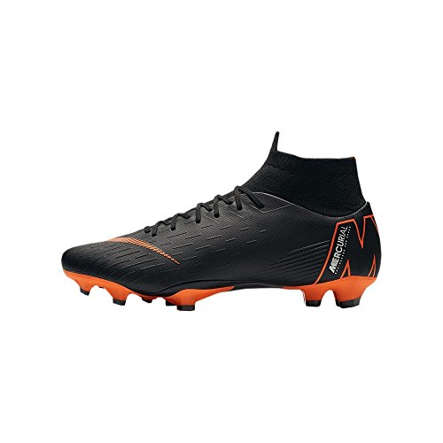 NIKE Superfly 6 Pro FG Firm Ground Flyknit Mercurial Soccer Cleats 10.5 Black/Total Orange-White