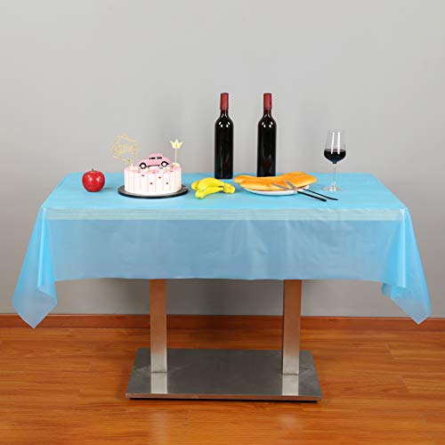 100FT/30M Tablecloths for Rectangle Tables,Tableware Table Cloth Coffee Table Cover Solid Color Plastic Banquet Roll Party Catering for Buffet Table, Parties, Holiday Dinner, Wedding (Sky Blue)