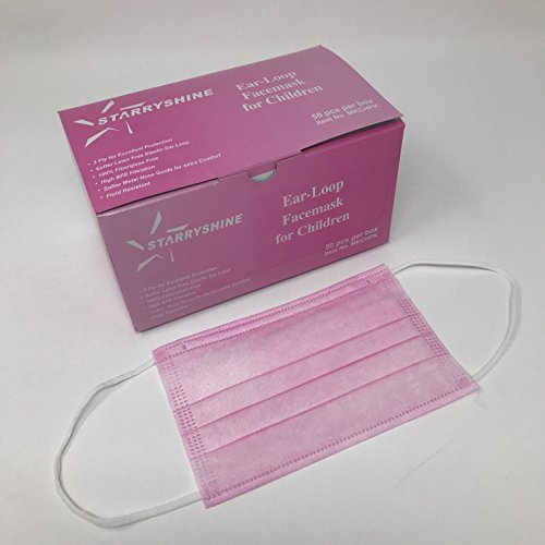 3-Ply Premium Children Blue Earloop Face Masks 100 PCS (2 BX, BLUE/PINK) , Medical Grade With Bacterial Filtration Efficiency (BFE) Rating Over 99% …