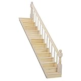 Gold Wing 1:12 Dollhouse Miniature Pre-Assembled Wooden Staircase Stair Step with Right Handrail