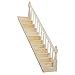 Gold Wing 1:12 Dollhouse Miniature Pre-Assembled Wooden Staircase Stair Step with Right Handrail