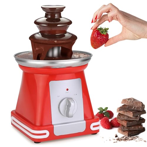 Mini Chocolate Fountain, Chocolate Fondue Fountain, Mini Chocolate Melting Pot, Warmer Machine for Milk Chocolate, Cheese, Butter, Candy