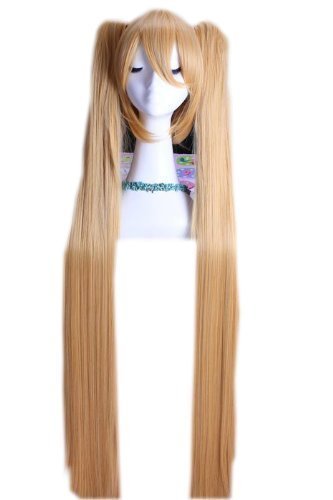 ROLECOS Womens Long Straight 2 Ponytails Cosplay Wigs