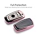 VANZAVANZU BMW Key Fob Cover, Soft TPU Smart Key Fob Case Holder Sleeve Car Key Chain fits BMW 1 3 4 5 6 7 Series BMW X3 X4 M2 M3 M4 M5 M6 (Pink)