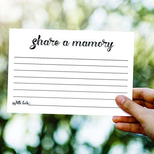50 Share a Memory Cards, Going Away Party Decorations Funeral Guest Book for Celebration of Life Birthday Anniversary Memorial Funeral Graduation Bridal Shower Retirement, 4x6 Inch
