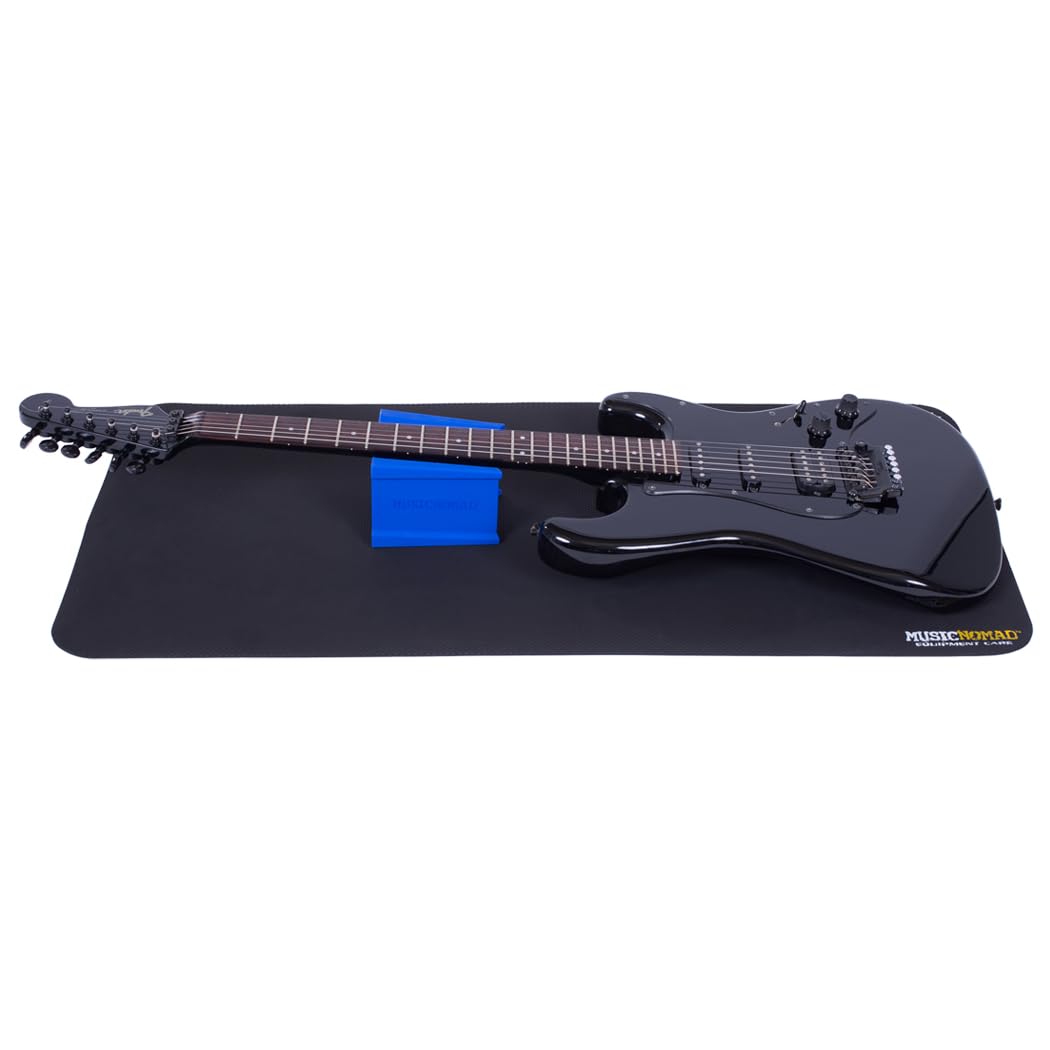 MusicNomad MN207 Premium Instrument Work Mat & Cradle Cube Neck Support, Black