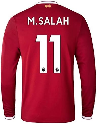 Liverpool M Salah 11 2017-2018 Home Long Sleeve Jersey Men's Color Red Size L