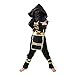 Spring fever Child Kids Boys Stealth Ninja Assassin Costume Toys Halloween Cosplay Dress-Up Set Black L for height(47.2