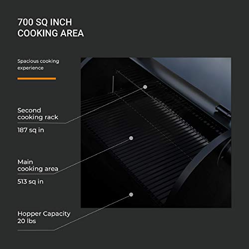 Z Grills ZPG-700E 2019 New Model Wood Pellet Grill & Smoker, 8 in 1 BBQ Grill Auto Temperature Control 700 sq inch Cooking Area Silver & Black Cover Included - Thumbnail 4