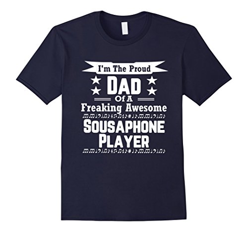 Mens Proud Dad Awesome Sousaphone Player Marching Band Shirt Large Navy - Thumbnail 2