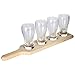 Lily's Home Beer Flight Paddle and Sample Tasting Set, Includes 4 Pilsner Glasses with 1 Attractive Wooden Tray, Best for Beer Lovers, Home Brewers, Professional Bars and Breweries, Set of 4