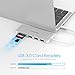 LENTION USB C Hub with 3 USB 3.0, SD/Micro SD Card Reader & Charging Compatible 2022-2016 MacBook Pro, New Mac Air/iPad/Surface/More, Stable Driver Certified Adapter (CB-C16s, Silver)