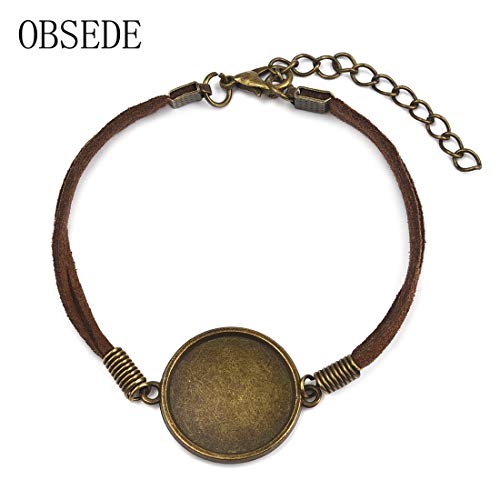 4 Braided+Bracelet+Cabochon+Adjustable+Wristband