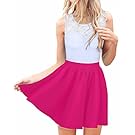 OUGES Women's Summer Sleeveless Lace Top Mini Pleated Party Dress(Rose,L)