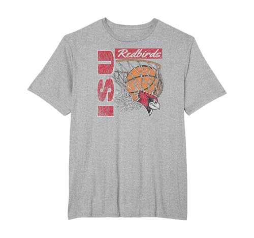 Illinois State Redbirds Vintage Basketball 90's Gray T-Shirt, Men's Big and Tal…