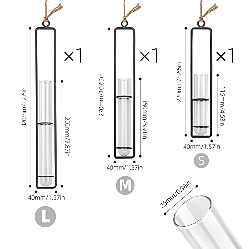 3pcs Wall Hanging Artificial Flower Vase Plant Holder Decoration for Mini Plant Indoor Outdoor Home Office Decoration