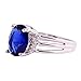 Psiroy 925 Sterling Silver Plated Oval Shaped Simulated Blue Sapphire Ring Size 7