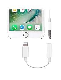 Auriculares para iPhone con botones de volumen y micrófono con conector Lightning y adaptador de 0.138 in (embalaje a granel) (rojos)