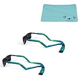 Koala Lifestyle Croakies Cotton Suiters Eyewear Retainer Sunglass Strap | Adjustable Eyeglass & Sports Glasses Holder Keeper Lanyard | 2pk Bundle + Cloth, Aquamarine Dream