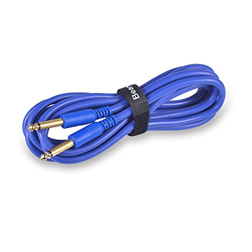 5FT Musical Professional Straight Instrument Cables,Gold Plated connector 6.35mm to 6.35 1/4" to 1/4" BLUE Mono Audio Cable