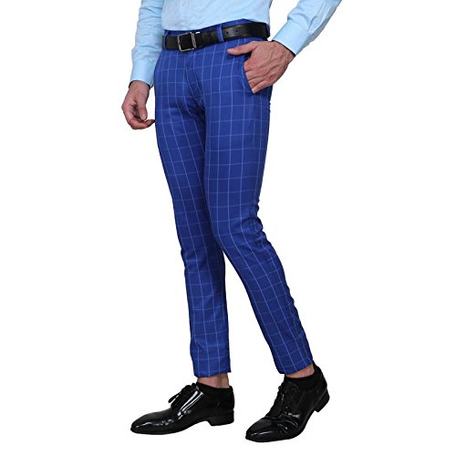 shaurya-f slim fit men's blue trousers