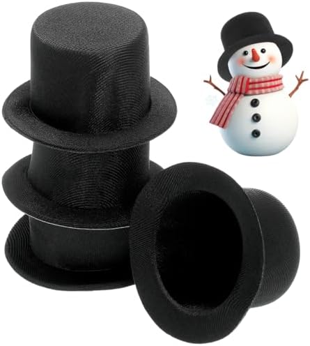 Pack De 50 Mini Sombreros De Copa Negros – PVC Con Fieltro Para Manualidades Navideñas Y Decoración De Muñecos