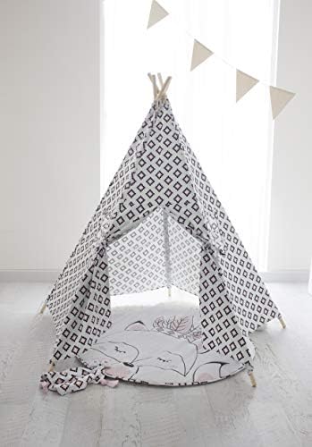 Children's indoor geometric pixel lattice children teepee Indian tent
