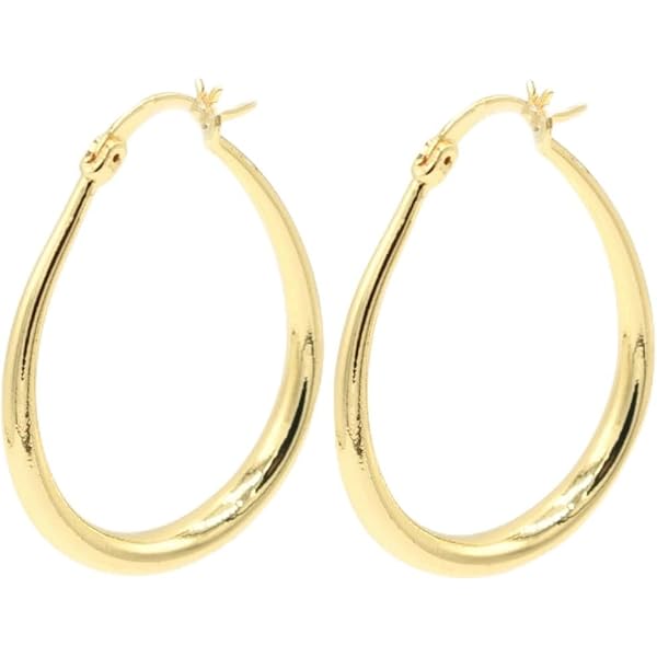 14K Solid Yellow Gold Round Creole Hoop Earrings – High Polish, 16mm To 40mm, Made In Italy