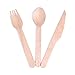200 pc set of 6” Wooden Disposable Cutlery- 100 Forks, 50 Spoons, 50 Knives Compostable Biodegradable Recyclable Eco-Friendly Utensils for picnics, parties, weddings, barbecues and more