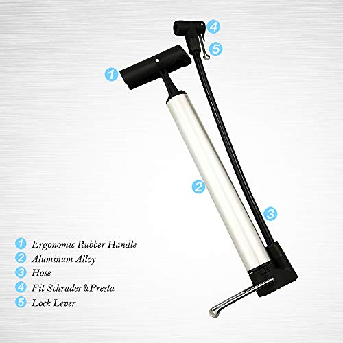 image for ZUKKA Mini Bike Pump Portable,Hand Bicycle Floor Air Pump,Mountain BMX