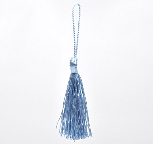 50 x Blue 13.5cm Silky Crafts Making Tassels - Bookmarks, Scrapbooking and Cardmaking
