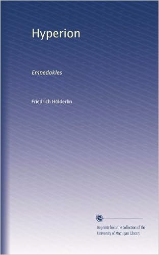 Hyperion Empedokles German Edition Holderlin Friedrich Amazon Com Books