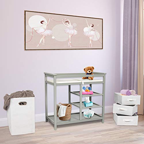 Kinbor Baby Changing Table Infant Diaper Station Nursery Organizer with