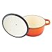 Zelancio 3 Quart Cast Iron Enamel Covered Dutch Oven Cooking Dish with Lid (Tangerine Orange)
