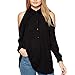 Clearance Sale! Autumn Blouse,Canserin Womens Loose Off Shoulder Long Sleeve Chiffon Shirt Fashion Chiffon Blouse T-Shirt Tops Size US 4-10 (M, Black)