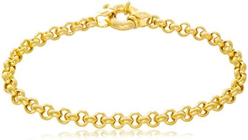 14K Rolo Chain Bracelet Made in Italy with Fancy Clasp| Hollow 5.2mm | Lengths 7 to 8-1/2"