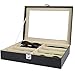 UYGHHK 8 Slot Sunglass Organizer Eyeglass Storage Box Sunglasses Holder PU Leather Glasses Organizer Sunglasses Organizer Box Multi Glasses Case – 8 Compartments